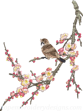 plum blossom bird chinese style