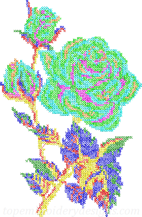 beautiful flowers cross stitch roses