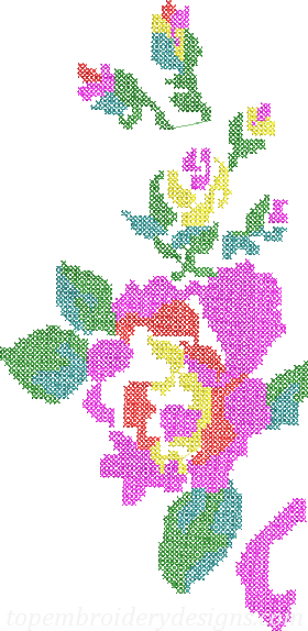 cross stitch beautiful flowers