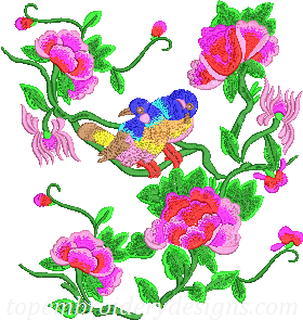 beautiful flowers birds