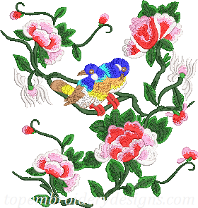 beautiful flowers birds