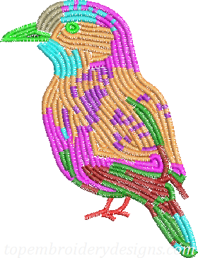 bird imitation bead embroidery