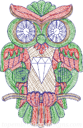 rope embroidery owl