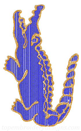Crocodile toothbrush embroidery